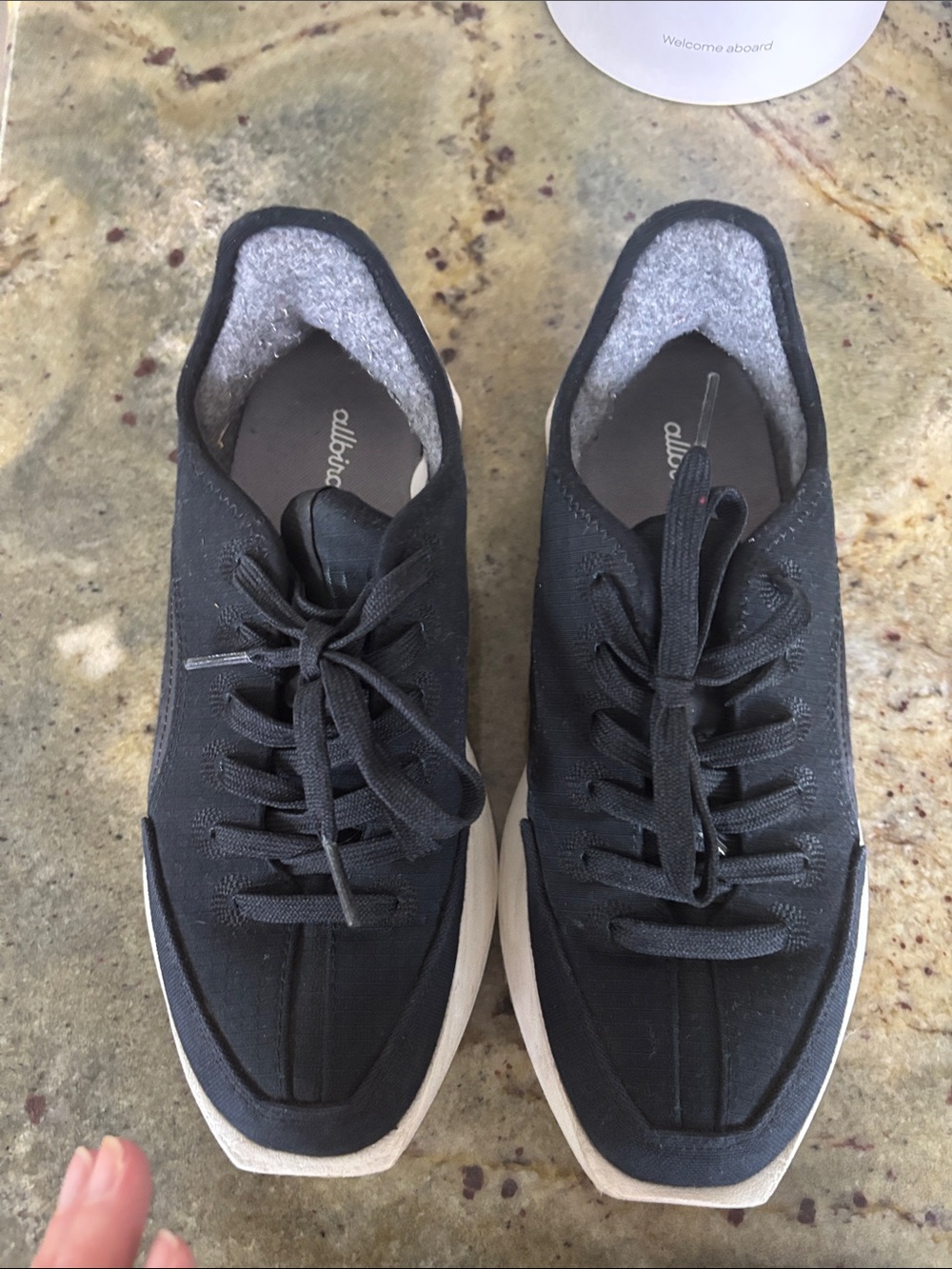 allbirds women’s Black Casual Knit Sneakers with White Sole
